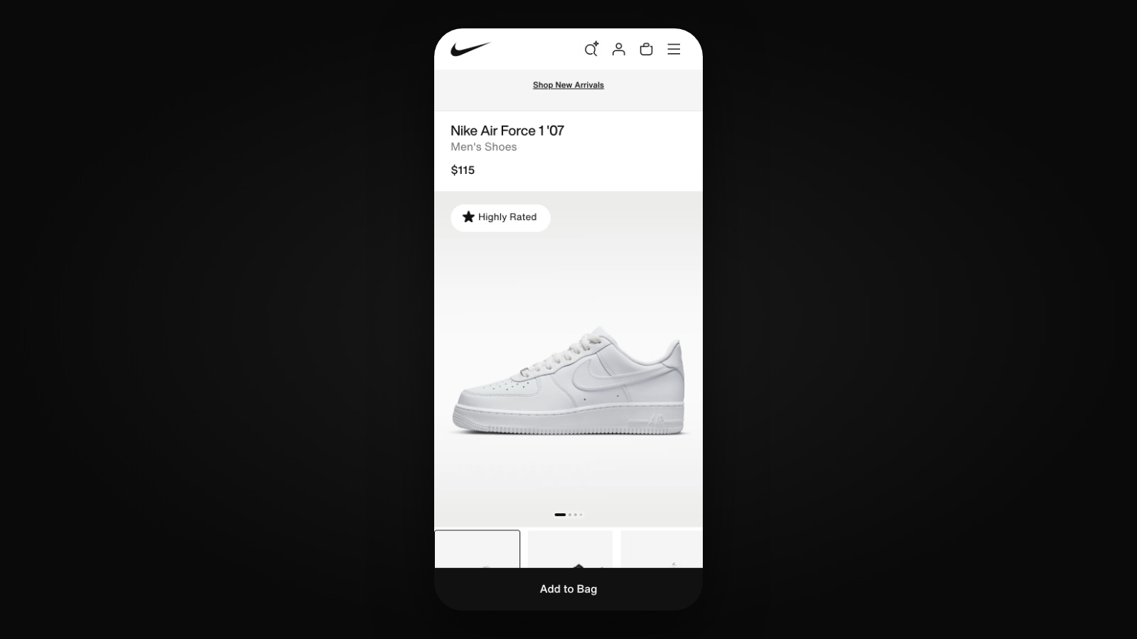 Nike.com mobile frontend