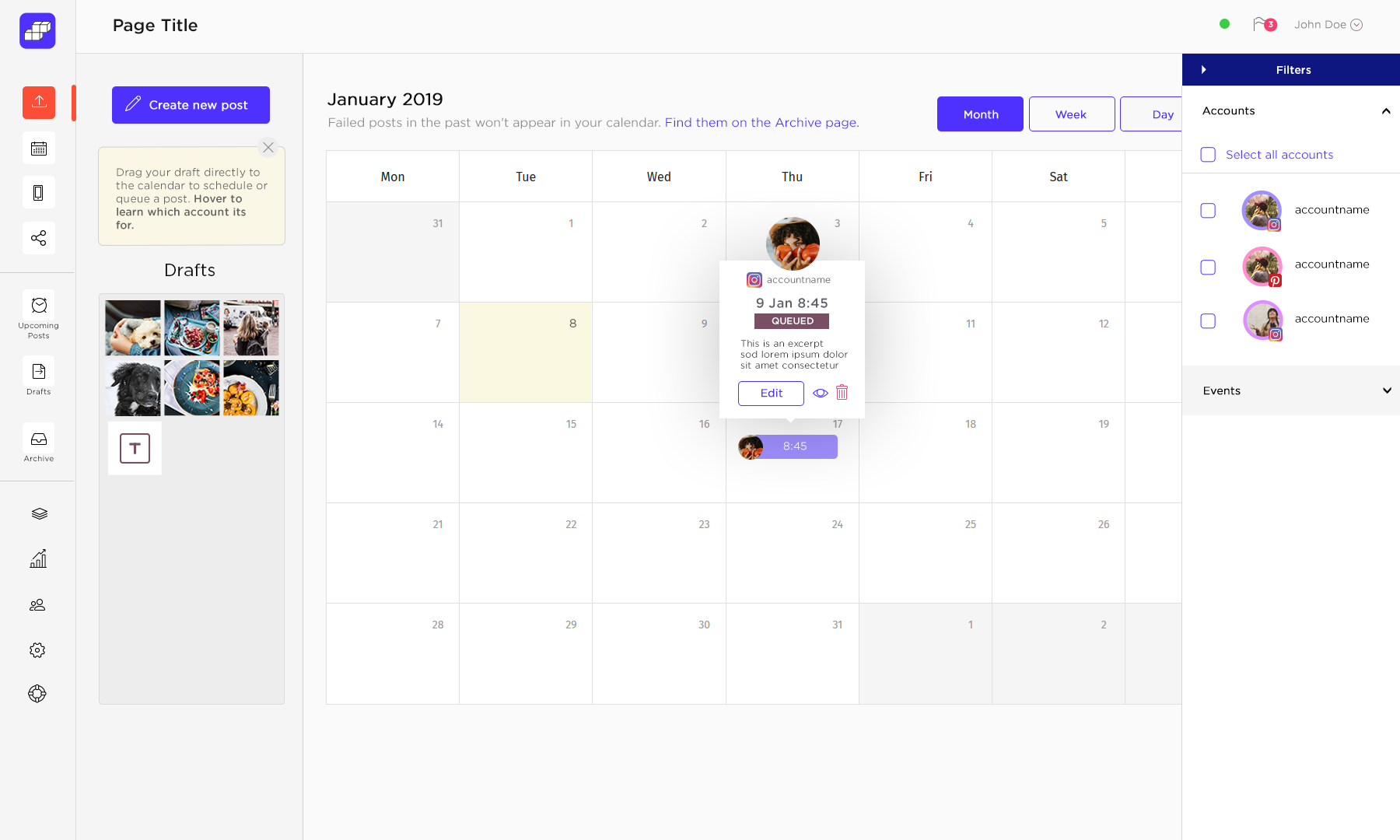 Sked Social editor